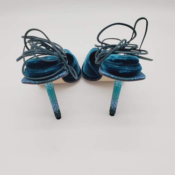 Tamara Mellon rhinstones embellished velvet pillow top Comet heels - Picture 10 of 16